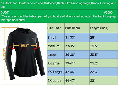 Women's Athletic Sun Protection Running Shirts with Hoods