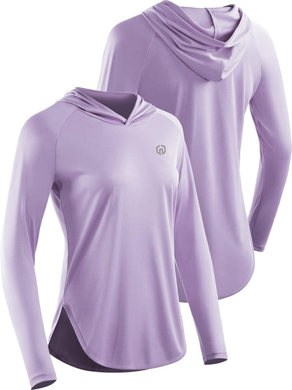 Women's Athletic Sun Protection Running Shirts with Hoods